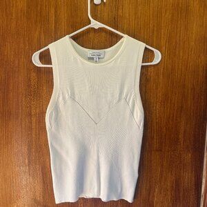 & Other Stories White Ribbed Sweetheart Detail Sleeveless Top